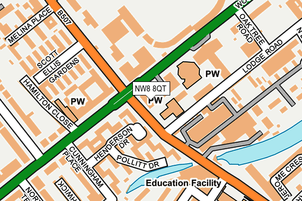 NW8 8QT map - OS OpenMap – Local (Ordnance Survey) NW8 8QT map - OS OpenMap – Local (Ordnance Survey)