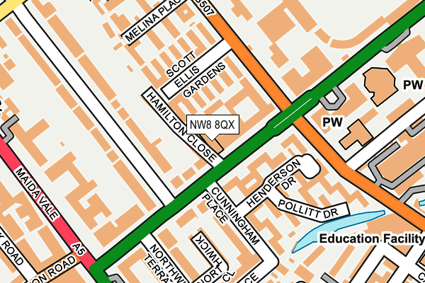 NW8 8QX map - OS OpenMap – Local (Ordnance Survey)