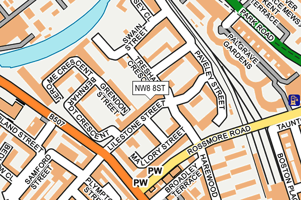 NW8 8ST map - OS OpenMap – Local (Ordnance Survey) NW8 8ST map - OS OpenMap – Local (Ordnance Survey)
