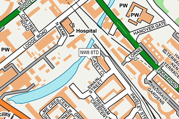 NW8 8TD map - OS OpenMap – Local (Ordnance Survey) NW8 8TD map - OS OpenMap – Local (Ordnance Survey)