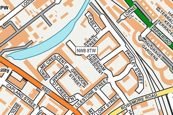 NW8 8TW map - OS OpenMap – Local (Ordnance Survey) NW8 8TW map - OS OpenMap – Local (Ordnance Survey)