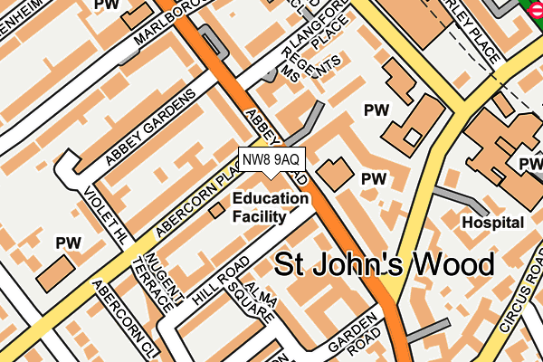 NW8 9AQ map - OS OpenMap – Local (Ordnance Survey) NW8 9AQ map - OS OpenMap – Local (Ordnance Survey)