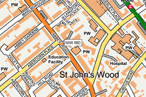 NW8 9BD map - OS OpenMap – Local (Ordnance Survey)