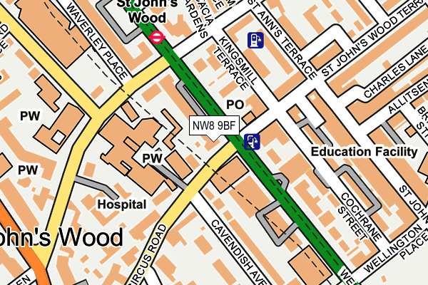NW8 9BF map - OS OpenMap – Local (Ordnance Survey)