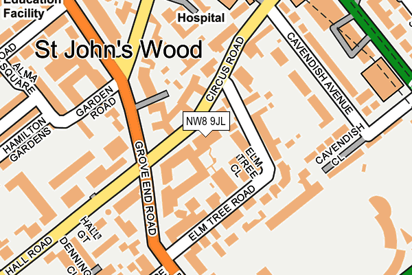 NW8 9JL map - OS OpenMap – Local (Ordnance Survey) NW8 9JL map - OS OpenMap – Local (Ordnance Survey)
