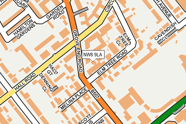 NW8 9LA map - OS OpenMap – Local (Ordnance Survey) NW8 9LA map - OS OpenMap – Local (Ordnance Survey)