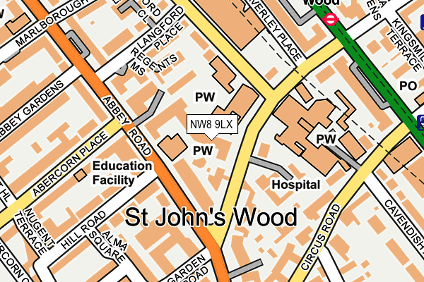 NW8 9LX map - OS OpenMap – Local (Ordnance Survey) NW8 9LX map - OS OpenMap – Local (Ordnance Survey)
