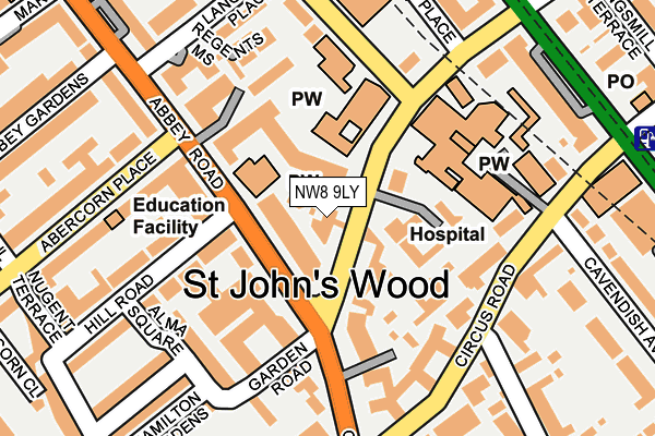 NW8 9LY map - OS OpenMap – Local (Ordnance Survey) NW8 9LY map - OS OpenMap – Local (Ordnance Survey)