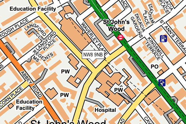 NW8 9NB map - OS OpenMap – Local (Ordnance Survey) NW8 9NB map - OS OpenMap – Local (Ordnance Survey)