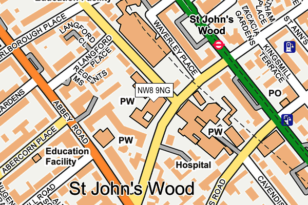 NW8 9NG map - OS OpenMap – Local (Ordnance Survey) NW8 9NG map - OS OpenMap – Local (Ordnance Survey)