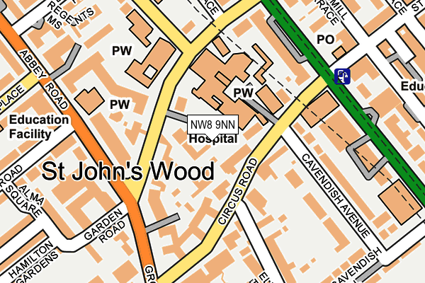 NW8 9NN map - OS OpenMap – Local (Ordnance Survey) NW8 9NN map - OS OpenMap – Local (Ordnance Survey)