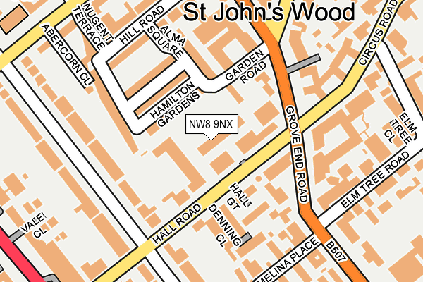 NW8 9NX map - OS OpenMap – Local (Ordnance Survey) NW8 9NX map - OS OpenMap – Local (Ordnance Survey)