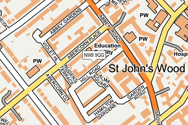 NW8 9QG map - OS OpenMap – Local (Ordnance Survey) NW8 9QG map - OS OpenMap – Local (Ordnance Survey)