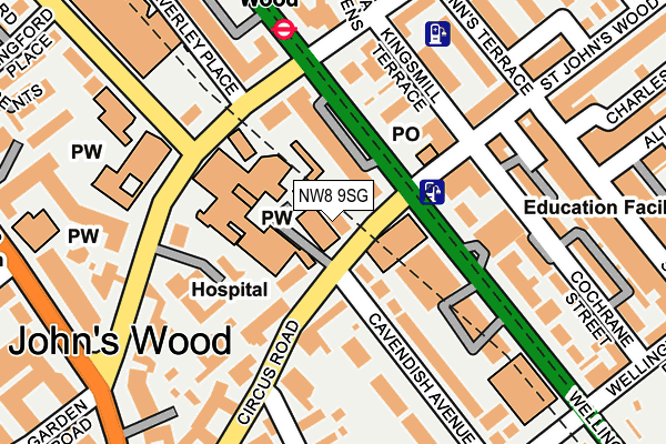 NW8 9SG map - OS OpenMap – Local (Ordnance Survey) NW8 9SG map - OS OpenMap – Local (Ordnance Survey)