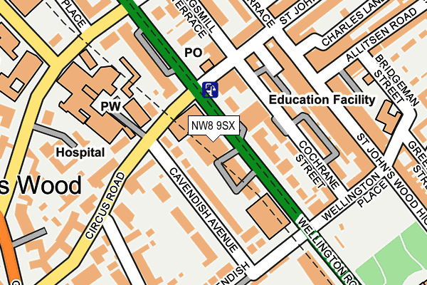 NW8 9SX map - OS OpenMap – Local (Ordnance Survey) NW8 9SX map - OS OpenMap – Local (Ordnance Survey)