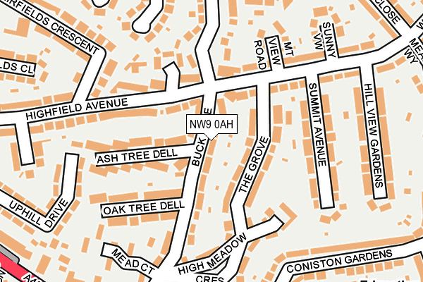 NW9 0AH map - OS OpenMap – Local (Ordnance Survey) NW9 0AH map - OS OpenMap – Local (Ordnance Survey)