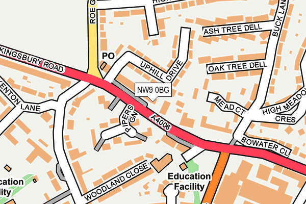 NW9 0BG map - OS OpenMap – Local (Ordnance Survey) NW9 0BG map - OS OpenMap – Local (Ordnance Survey)