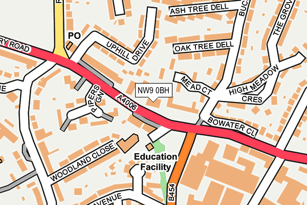 NW9 0BH map - OS OpenMap – Local (Ordnance Survey) NW9 0BH map - OS OpenMap – Local (Ordnance Survey)