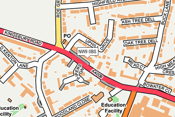 NW9 0BS map - OS OpenMap – Local (Ordnance Survey) NW9 0BS map - OS OpenMap – Local (Ordnance Survey)
