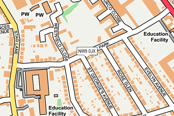 NW9 0JX map - OS OpenMap – Local (Ordnance Survey) NW9 0JX map - OS OpenMap – Local (Ordnance Survey)
