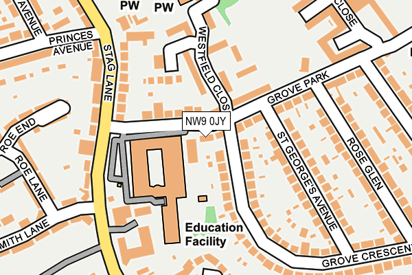 NW9 0JY map - OS OpenMap – Local (Ordnance Survey) NW9 0JY map - OS OpenMap – Local (Ordnance Survey)