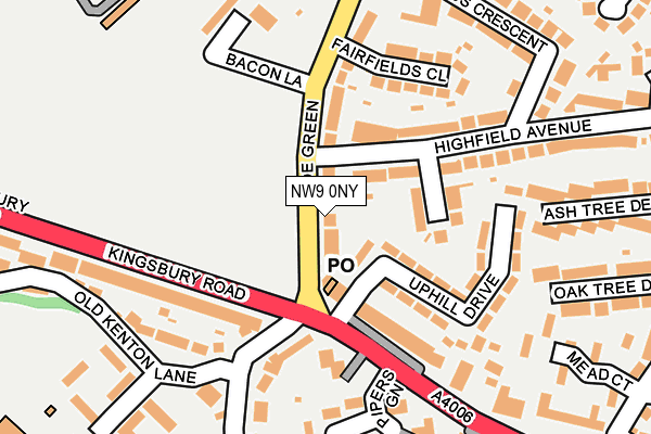 NW9 0NY map - OS OpenMap – Local (Ordnance Survey) NW9 0NY map - OS OpenMap – Local (Ordnance Survey)