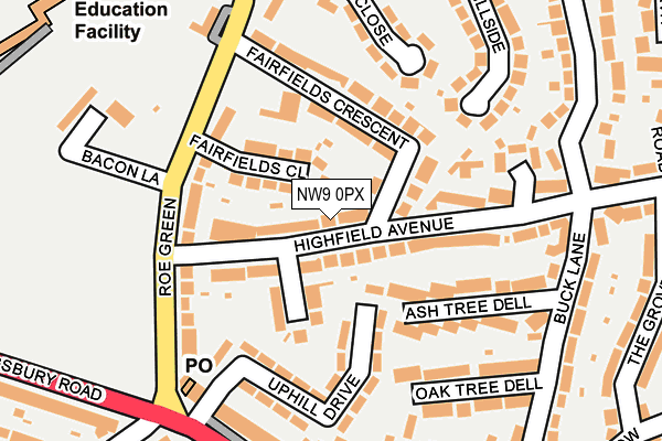 NW9 0PX map - OS OpenMap – Local (Ordnance Survey) NW9 0PX map - OS OpenMap – Local (Ordnance Survey)