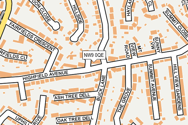NW9 0QE map - OS OpenMap – Local (Ordnance Survey)
