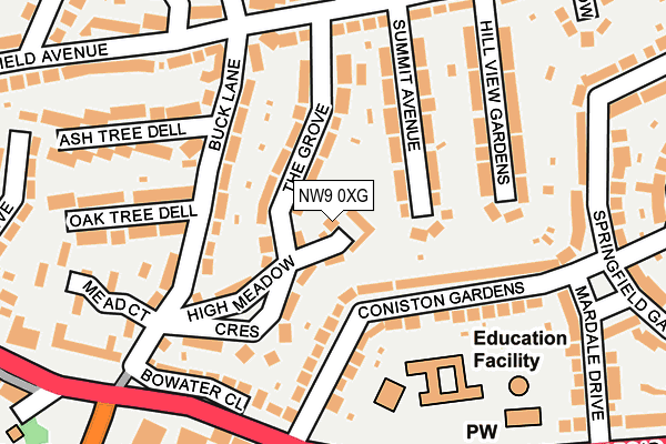 NW9 0XG map - OS OpenMap – Local (Ordnance Survey) NW9 0XG map - OS OpenMap – Local (Ordnance Survey)