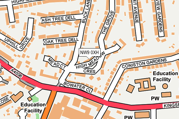 NW9 0XH map - OS OpenMap – Local (Ordnance Survey) NW9 0XH map - OS OpenMap – Local (Ordnance Survey)