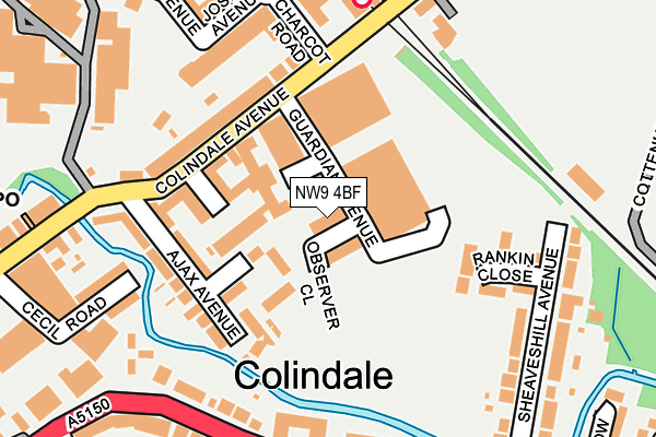 NW9 4BF map - OS OpenMap – Local (Ordnance Survey)