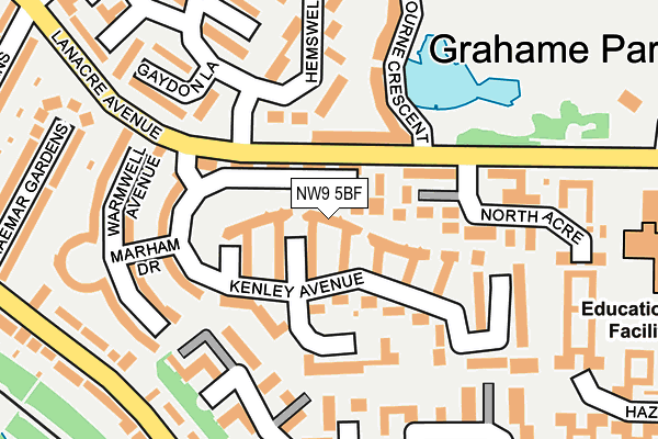 NW9 5BF map - OS OpenMap – Local (Ordnance Survey) NW9 5BF map - OS OpenMap – Local (Ordnance Survey)