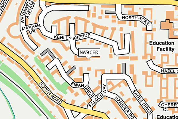 NW9 5ER map - OS OpenMap – Local (Ordnance Survey) NW9 5ER map - OS OpenMap – Local (Ordnance Survey)