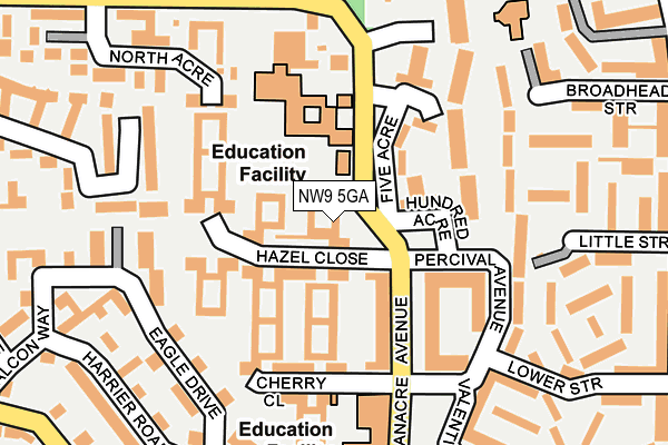 NW9 5GA map - OS OpenMap – Local (Ordnance Survey) NW9 5GA map - OS OpenMap – Local (Ordnance Survey)