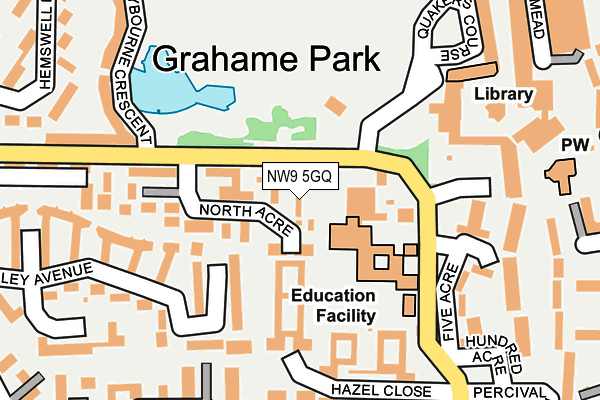 NW9 5GQ map - OS OpenMap – Local (Ordnance Survey)
