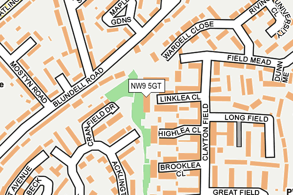 NW9 5GT map - OS OpenMap – Local (Ordnance Survey) NW9 5GT map - OS OpenMap – Local (Ordnance Survey)