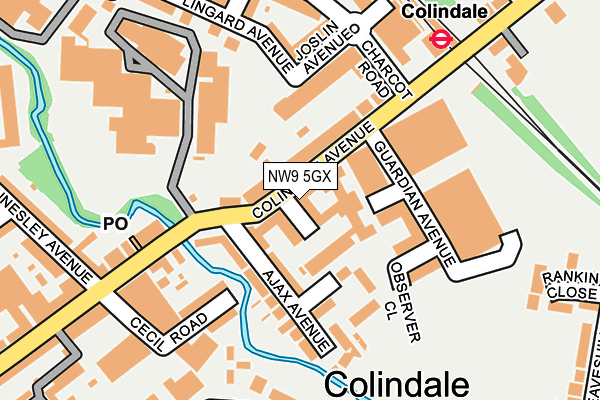 NW9 5GX map - OS OpenMap – Local (Ordnance Survey)
