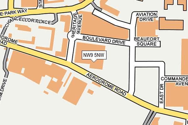 NW9 5NW map - OS OpenMap – Local (Ordnance Survey)