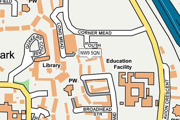 NW9 5QN map - OS OpenMap – Local (Ordnance Survey) NW9 5QN map - OS OpenMap – Local (Ordnance Survey)