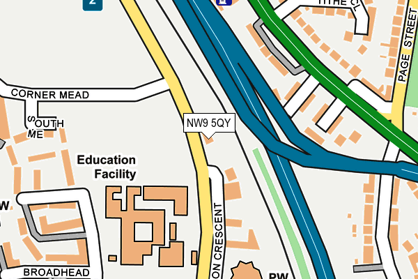 NW9 5QY map - OS OpenMap – Local (Ordnance Survey) NW9 5QY map - OS OpenMap – Local (Ordnance Survey)
