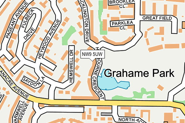 NW9 5UW map - OS OpenMap – Local (Ordnance Survey)