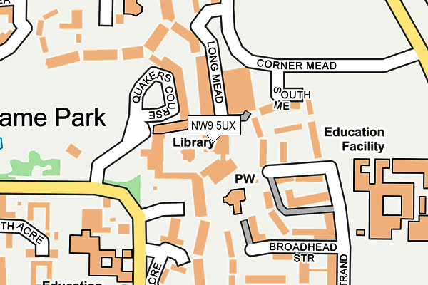 NW9 5UX map - OS OpenMap – Local (Ordnance Survey) NW9 5UX map - OS OpenMap – Local (Ordnance Survey)