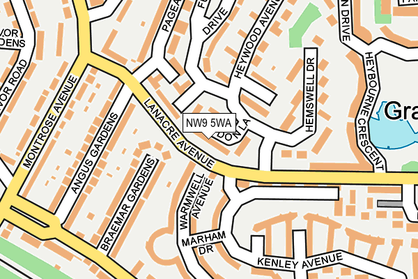 NW9 5WA map - OS OpenMap – Local (Ordnance Survey) NW9 5WA map - OS OpenMap – Local (Ordnance Survey)