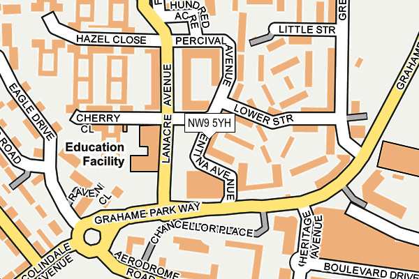 NW9 5YH map - OS OpenMap – Local (Ordnance Survey) NW9 5YH map - OS OpenMap – Local (Ordnance Survey)
