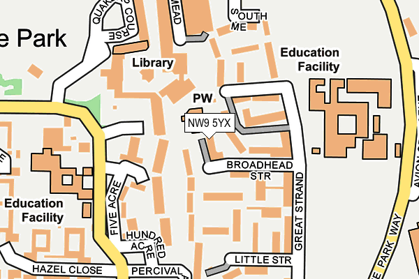 NW9 5YX map - OS OpenMap – Local (Ordnance Survey) NW9 5YX map - OS OpenMap – Local (Ordnance Survey)