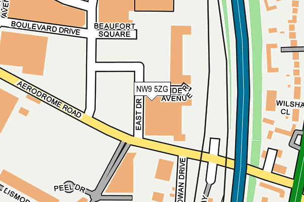 NW9 5ZG map - OS OpenMap – Local (Ordnance Survey)