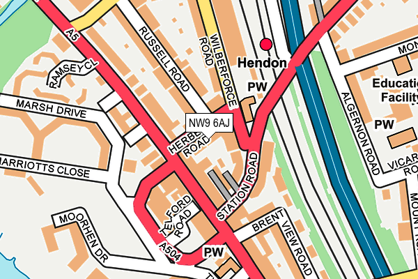 NW9 6AJ map - OS OpenMap – Local (Ordnance Survey) NW9 6AJ map - OS OpenMap – Local (Ordnance Survey)