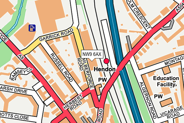 NW9 6AX map - OS OpenMap – Local (Ordnance Survey) NW9 6AX map - OS OpenMap – Local (Ordnance Survey)