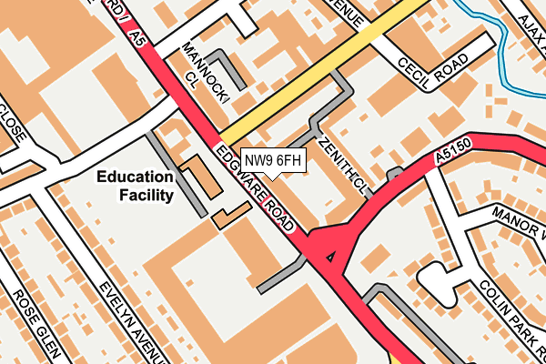 NW9 6FH map - OS OpenMap – Local (Ordnance Survey) NW9 6FH map - OS OpenMap – Local (Ordnance Survey)