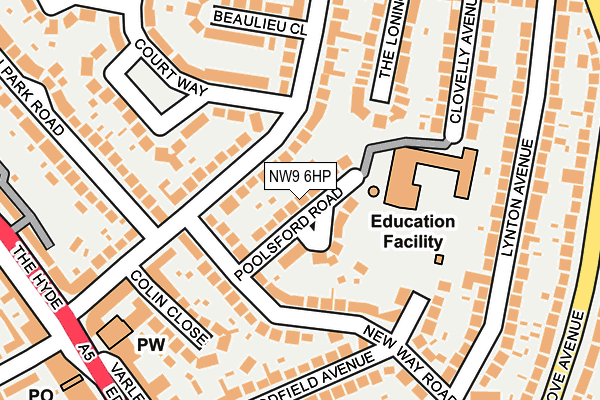 NW9 6HP map - OS OpenMap – Local (Ordnance Survey)